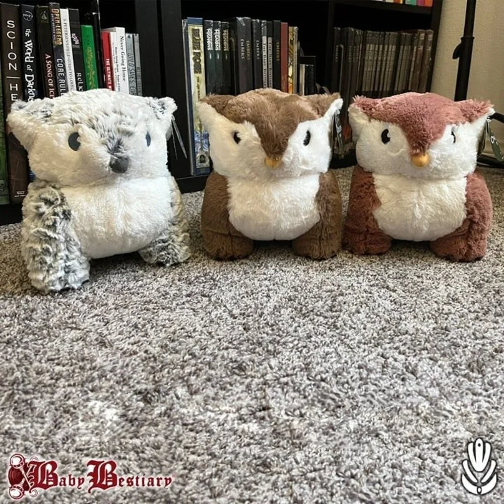 Owlbear Plush - Luxury Owl Bear Stuffed Animal - Standalone - Snowy - Picture 5 of 5
